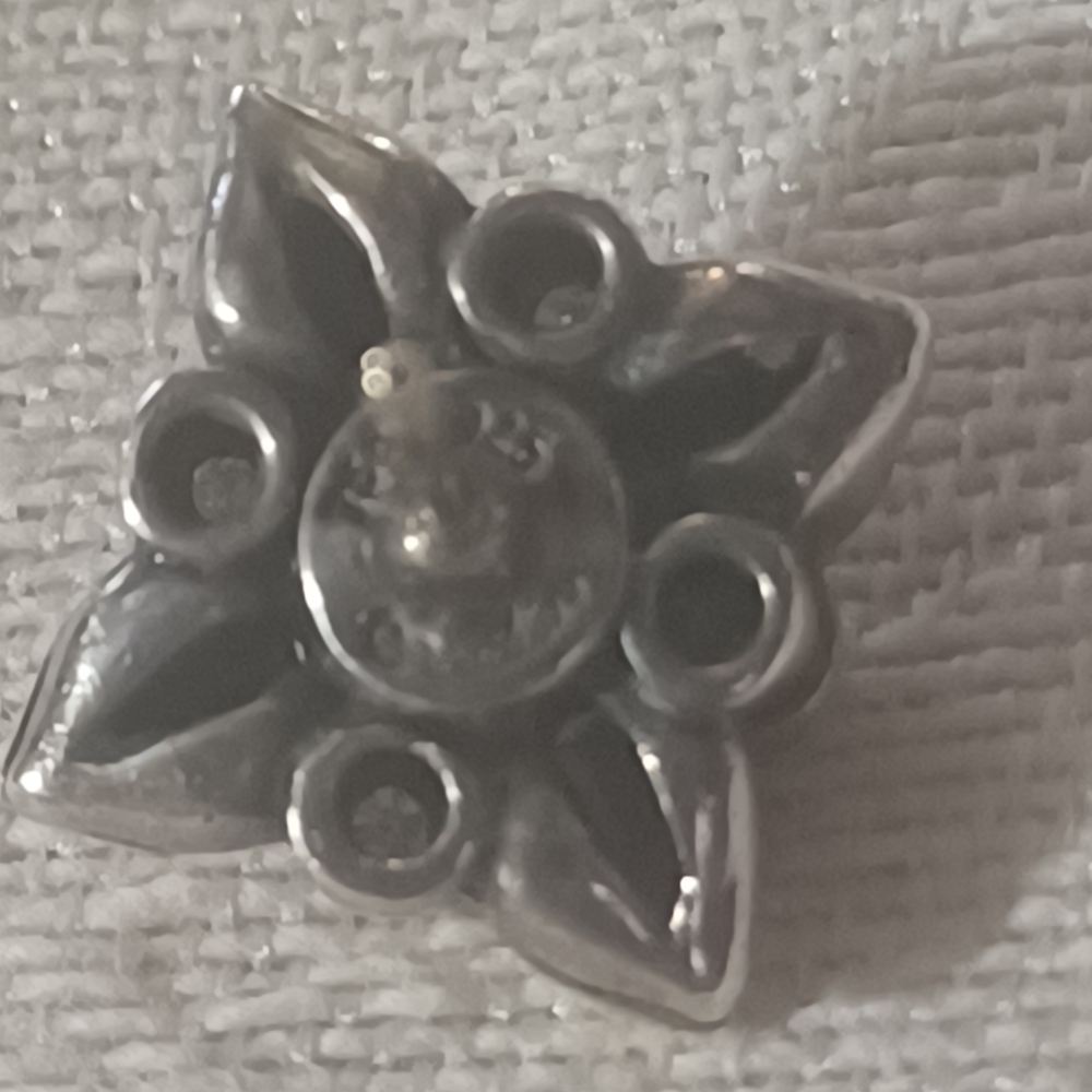 LAGOS Arcadian Onyx and Diamond Flower Stud Earrings, SS & 18k - Picture 8 of 13